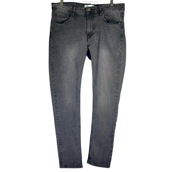 Zara Other - Zara Men’s Basic Slim Straight Black Medium Wash Denim Jeans Size 36/30